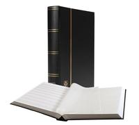 Leuchtturm 325030 Album per francobolli - Album con Tasche Basic - 64 Pagine Bianche DIN A4, Non Imbottito - Copertina Nera