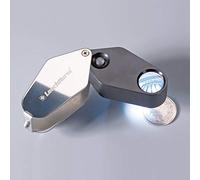 Leuchtturm 329828 Lente di ingrandimento tascabile con LED, 10x, nero, Ø 18 mm