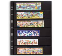 Leuchtturm 331156 Grande Buste in plastica con 6 Strisce Orizzontali per francobolli, 242 x 312 mm, Senza plastificanti e acidi - Nero, Confezione da 5