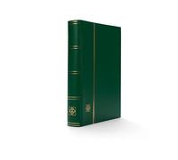 Leuchtturm 336412 Album per Collezionisti di francobolli - Stock-Book Basic - 64 Pagine DIN A4 Nere - Copertina Verde Non Imbottita