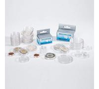 Leuchtturm 337997 Capsule per Monete Grips 27 mm - Confezione da 10, cristalline, Resistenti ai Graffi, Facili da Aprire con Chiusura sicura