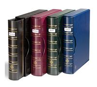 Leuchtturm 338604 Album per monete GRANDE - Raccoglitore ad anelli dal design classico SIGNUM - incluso astuccio - rosso