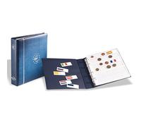 Leuchtturm 338772 Album di Monete Numis - Album di Monete con 7 custodie per Set di Monete da 21 Euro e Custodia - Blu