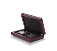 Leuchtturm 339048 Astuccio per Monete VOLTERRA - Divisione angolare per Monete con Capsula 2X QUADRUM - Color Mogano