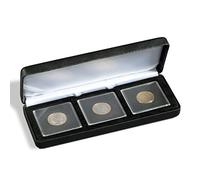 Leuchtturm 339264 Portamonete Nobile - Scomparti Quadrati per 3X Monete a Capsula QUADRUM - Nero