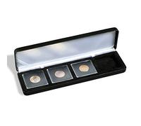 Leuchtturm 339265 Portamonete Nobile - Scomparti Quadrati per 4X Monete a Capsula QUADRUM - Nero