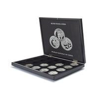 Leuchtturm 344580 Volterra Uno - Portamonete per 20 Monete d'Argento China Panda in Capsule - 30,5 x 24,5 cm, Satinato, Nero Ottico