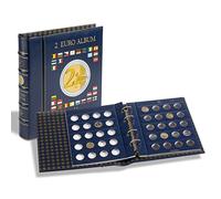 Leuchtturm 344852 Raccoglitore ad Anelli Optima Design Classico 2 Euro, con Scatola Protettiva, Copertina in Similpelle Blu - 24 x 27 x 5 cm