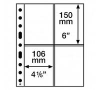 Leuchtturm 358076 Tasche in plastica Trasparente Sh 312, 4 Tasche per Cartoline e Lettere in Formato A6 - Confezione da 50 in PP
