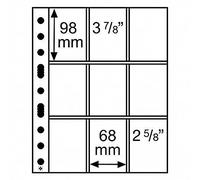 Leuchtturm 358077 Maniche in plastica Trasparente Sh 312, 9 Tasche per Carte collezionabili e Documenti - Confezione da 50 in PP