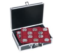 Leuchtturm 360208 Custodia per Monete Cargo S6 - Custodia Protettiva per 120 Monete - Nero/Argento - 41 mm