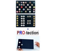 LEUCHTTURM-MÜNZKOFFER-CARGO-L6-310747-&-MÜNZTABLEAUS-BLAU-ROT-PRO-SCHUTZSCHUBER