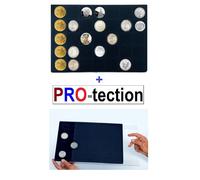 LEUCHTTURM-MÜNZKOFFER-CARGO-L6-343225-&-MÜNZTABLEAUS-BLAU-PRO-SCHUTZSCHUBER