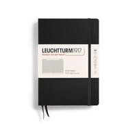 LEUCHTTURM1917 315928 Taccuini Medium A5, Copertina rigida, 251 pagine numerate, Nero, Quadretti
