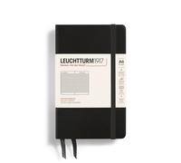 LEUCHTTURM1917 318898 Taccuini Pocket A6, Copertina rigida, 187 pagine numerate, Nero, Quadretti