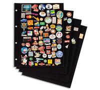 LEUCHTTURM1917 339966,Vuurtoren Vellen voor pin binder, zwart fluweel, pak van 4 vellen