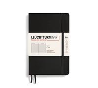 LEUCHTTURM1917 358288 Taccuini Paperback B6+, Copertina morbida, 123 pagine numerate, Righe, Nero