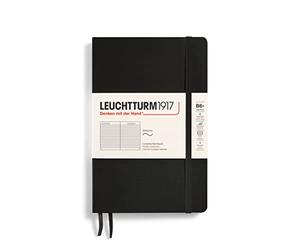 LEUCHTTURM1917 358288 Taccuini Paperback B6+, Copertina morbida, 123 pagine numerate, Righe, Nero