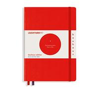 LEUCHTTURM1917 359619 Taccuini Medium A5, Copertina rigida, 251 pagine numerate, Rosso, Puntini, Bauhaus Edition