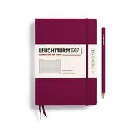 LEUCHTTURM1917 359691 Taccuini Medium A5 Copertina rigida, 251 pagine numerate, Righe, Port Red