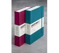 LEUCHTTURM1917 361662 Scatola per libri - scatola, aspetto quaderno, 255 x 329 x 60 mm, con adesivi, gomma, altezza di riempimento 5 cm - Pacific Green