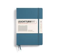 LEUCHTTURM1917 363336 Taccuini Medium A5, Copertina rigida, 251 pagine numerate, Stone Blue, Quadretti