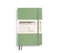 LEUCHTTURM1917 363934 Taccuini Paperback B6+, Copertina morbida, 123 pagine numerate, Sage, Puntini