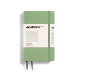 LEUCHTTURM1917 363940 Taccuini Pocket A6, Copertina rigida, 187 pagine numerate, Sage, Righe