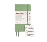 LEUCHTTURM1917 363951 Taccuini Pocket A6, Copertina morbida, 123 pagine numerate, Sage, Righe