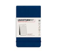 LEUCHTTURM1917 364410 - Blocco note tascabile (A6), copertina rigida, 184 pagine numerate, a righe, colore: Blu marino