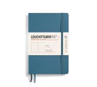 LEUCHTTURM1917 365642 Taccuini Paperback B6+, Copertina morbida, 123 pagine numerate, Stone Blue, Bianco