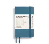 LEUCHTTURM1917 365649 Taccuini Pocket A6, Copertina morbida, 123 pagine numerate, Stone Blue, Puntini