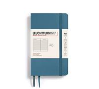 LEUCHTTURM1917 365650 Taccuini Pocket A6, Copertina morbida, 123 pagine numerate, Stone Blue, Righe