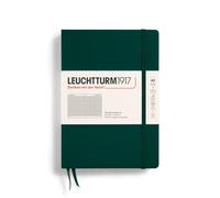 LEUCHTTURM1917 367257 Taccuini Medium A5, Copertina rigida, 251 pagine numerate, Forest Green, Quadretti