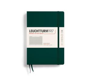 LEUCHTTURM1917 367257 Taccuini Medium A5, Copertina rigida, 251 pagine numerate, Forest Green, Quadretti