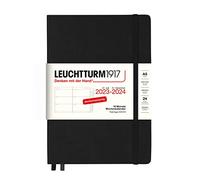 LEUCHTTURM1917 367603 Agenda settimanale Medium (A5) 2024, 18 mesi, nero, tedesco