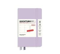 LEUCHTTURM1917 367625 - Agenda settimanale tascabile (A6) 2024, con quaderno extra per indirizzi e anniversari, 12 mesi, colore: Lilla