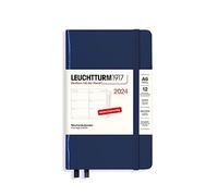 LEUCHTTURM1917 367627 - Agenda settimanale tascabile (A6) 2024, con quaderno extra per indirizzi e anniversari, 12 mesi