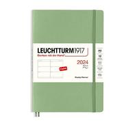 LEUCHTTURM1917 367662 Agenda settimanale, copertina morbida, media (A5) 2024, 12 mesi, salvia, inglese