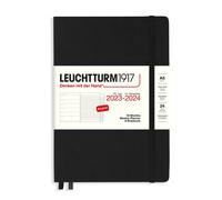 LEUCHTTURM1917 367690 Weekly Planner & Notebook Medium (A5) 2024, 18 mesi, nero,