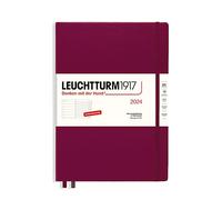 LEUCHTTURM1917 367691 - Agenda settimanale e taccuino Master (A4+) 2024, con quaderno extra per indirizzi e anniversari, Port Red, tedesco, 12 mesi