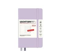 LEUCHTTURM1917 367730 - Agenda settimanale e taccuino tascabile (A6) 2024, con quaderno extra per indirizzi e anniversari, 12 mesi, colore: viola