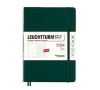 LEUCHTTURM1917 367766 agenda e taccuino settimanale Copertina morbida Medium (A5) 2024, 12 mesi, Forest Green, Inglese