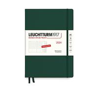 LEUCHTTURM1917 367843 Agenda settimanale Composition (B5) 2024, con quaderno extra per indirizzi e anniversari, verde forestale, tedesco, 12 mesi