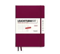 LEUCHTTURM1917 367849 Agenda settimanale Composition (B5) 2024, con quaderno extra per indirizzi e anniversari, Port Red, tedesco, 12 mesi