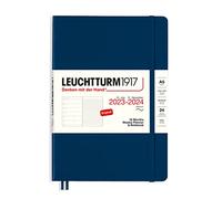 LEUCHTTURM1917 367860 Weekly Planner & Notebook Softcover Medium (A5) 2024, 18 mesi, Navy, English