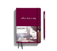 LEUCHTTURM1917 368169 Some Lines A Day 5-year book, A5 medio, libro di scrittura con copertina rigida, 5 anni Memories - Journaling, Port Red