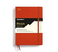 LEUCHTTURM1917 369097 Finish Journal - Taccuino di alta qualità per la definizione degli obiettivi, la riflessione e la motivazione, Fox Red, inglese