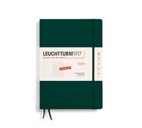 LEUCHTTURM1917 370481 Agenda settimanale e taccuino 2025, Composition B5, copertina rigida, 12 mesi, 80 g, a righe - Forest Green
