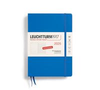 LEUCHTTURM1917 370494 - Agenda settimanale e taccuino 2025, formato A5, copertina rigida, 12 mesi, 80 g, a righe - Sky